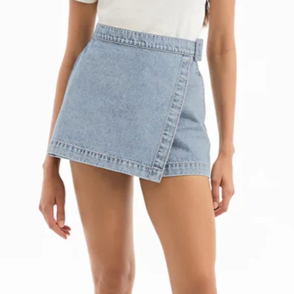 NWT Veronica Beard Diaz Denim Wrap Skort NWT